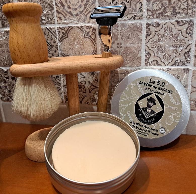 Savon de Rasage Naturel le 5.0  &agrave; la bi&egrave;re artisanale de st Vaast la Hougue
