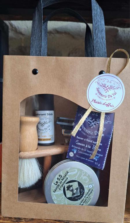 COFFRET CADEAU LUXE Homme Rasage Savons D&eacute;odorant