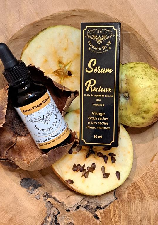 S&eacute;rum Pr&eacute;cieux Visage BIO Huile de p&eacute;pins de Pomme Vitamine E Coenzyme Q10 (actif anti-&acirc;ge) peau d&eacute;shydrat&eacute;e